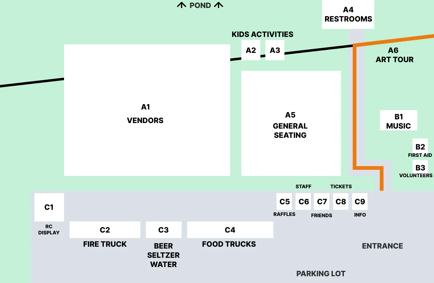 event map at pond fest