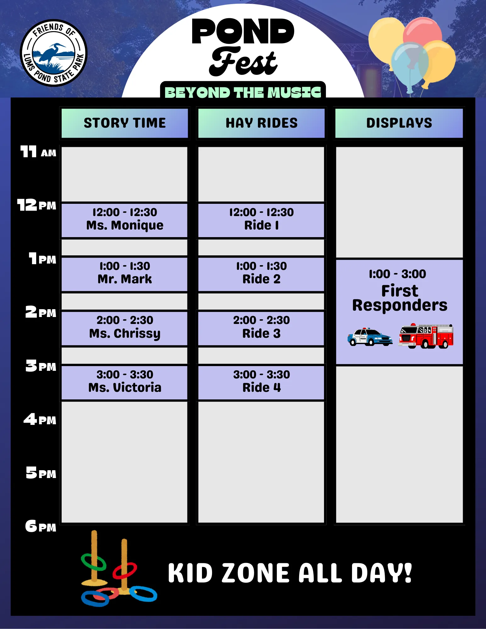 pond fest activities schedule