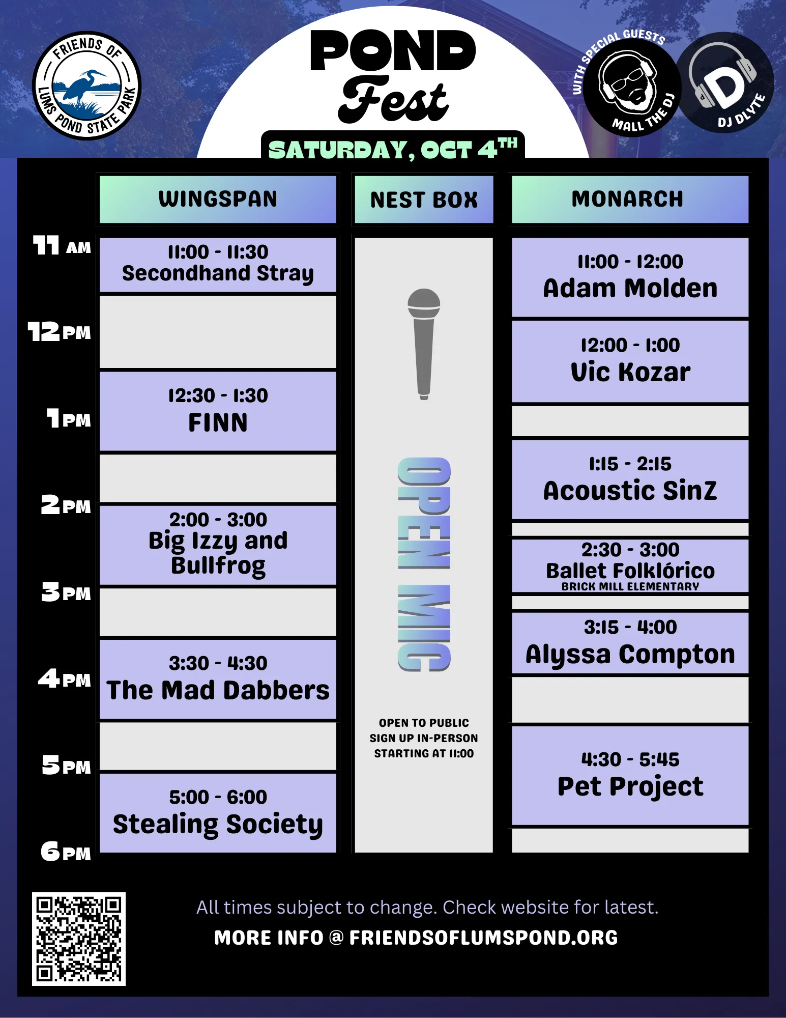 pond fest event lineup